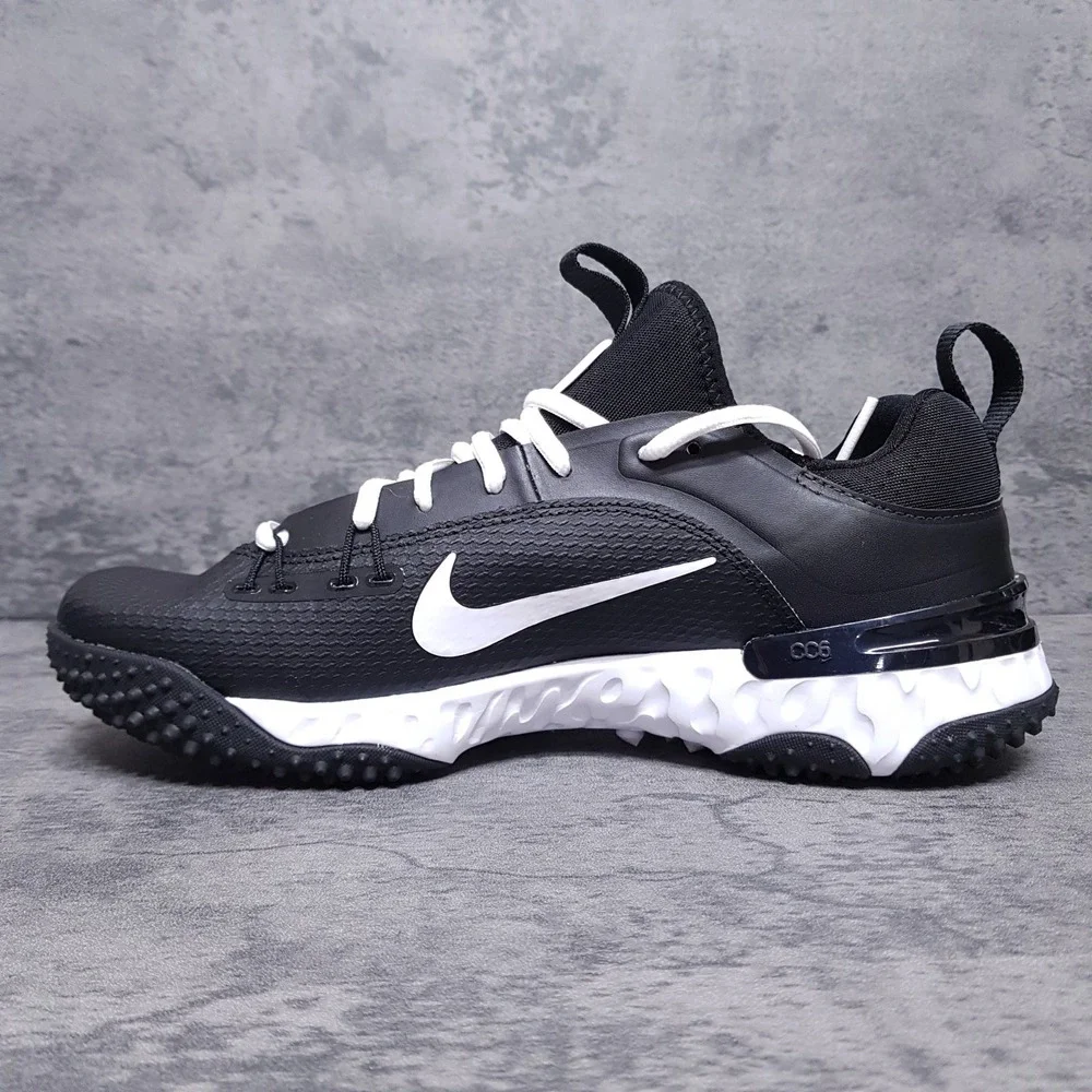 NIKE Alpha Huarache 9 Elite TF LAX Turf Lacrosse Shoes Mens 7 Womens 8.5 Black‎